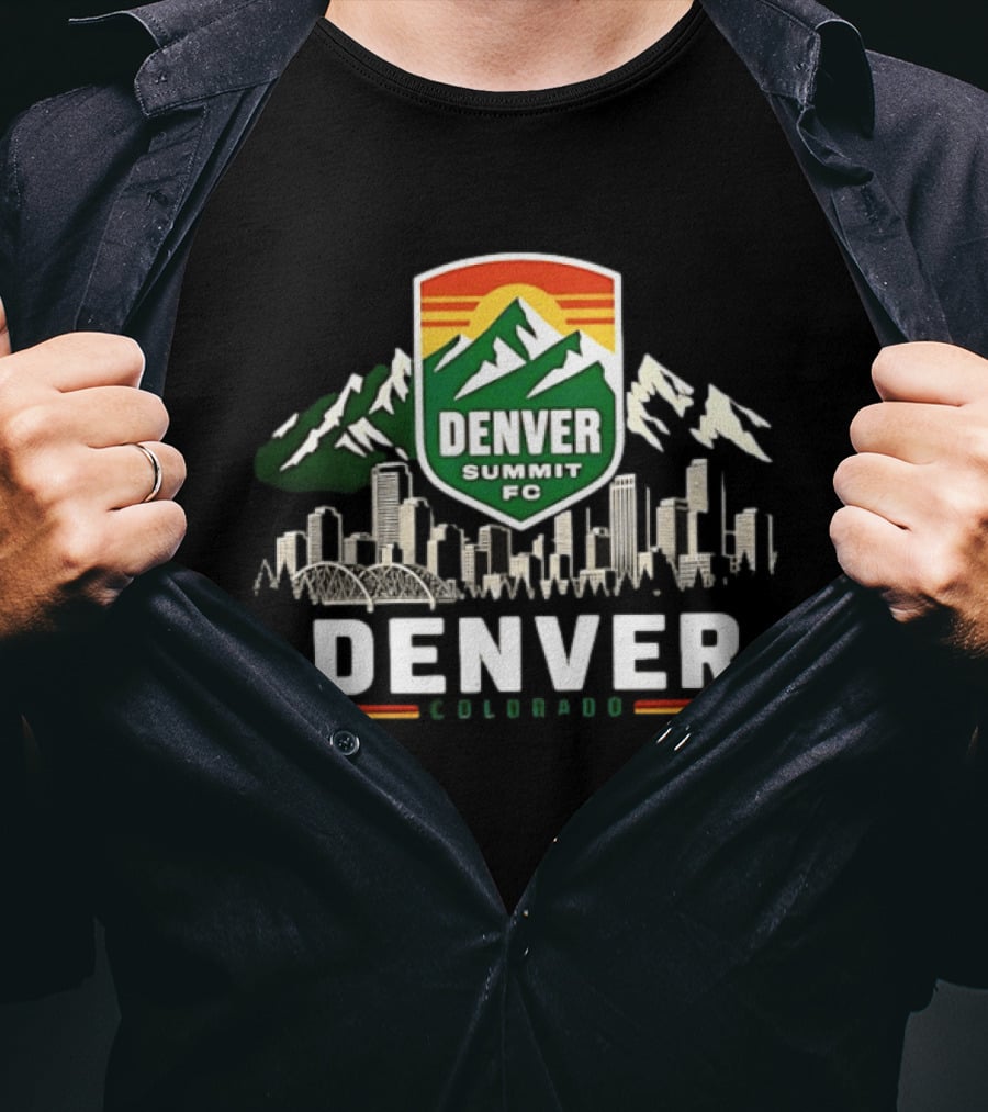 Denver Summit FC Skyline Denver Colorado City Mountains T-Shirt