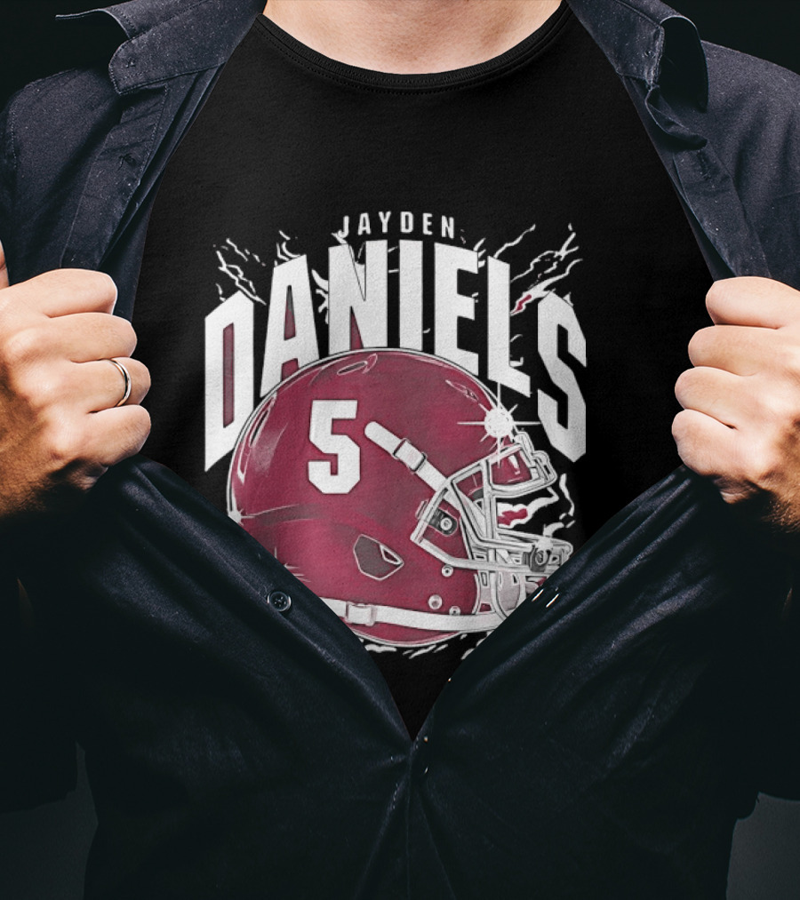Jayden Daniels 5 Football Helmet Washington Commanders T-Shirt