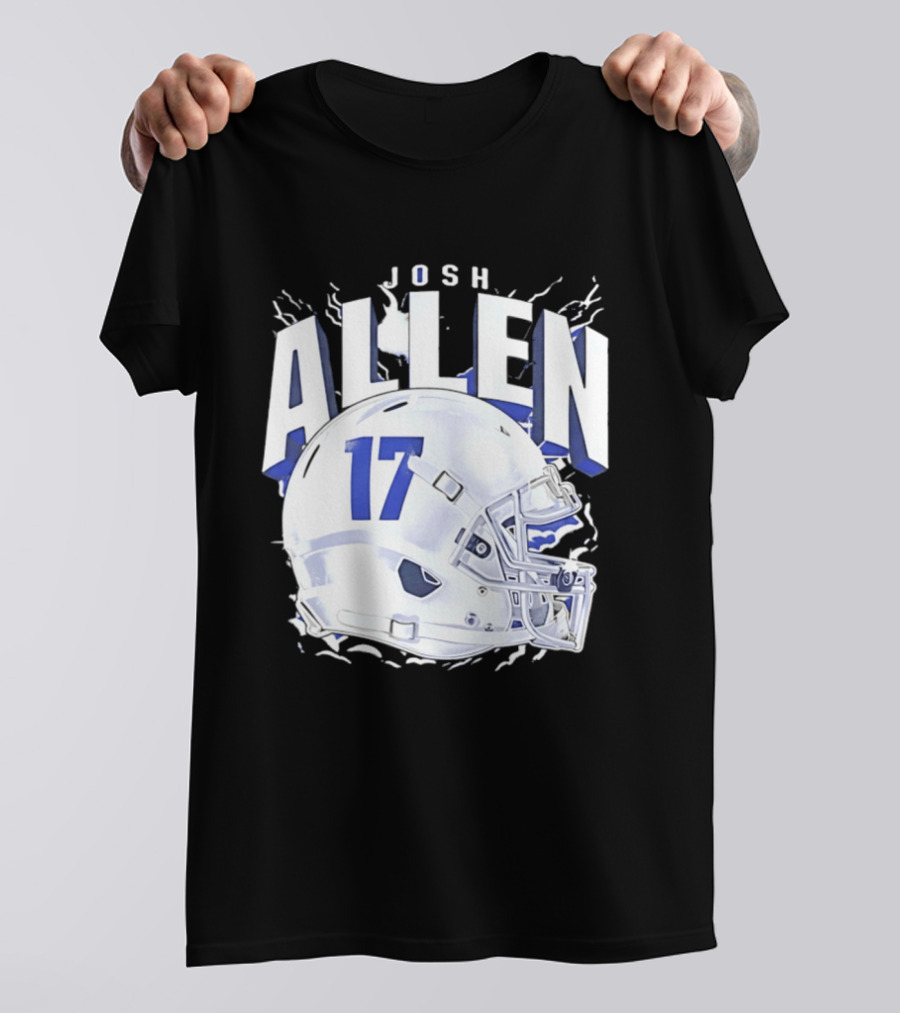 Josh Allen 17 Buffalo Bills Helmet T-Shirt