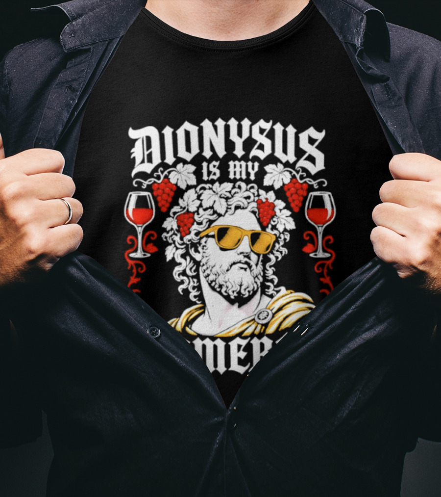 Dionysus Is My Homeboy Greek Mythology Wine God With Sunglasses And Grapes T-Shirt