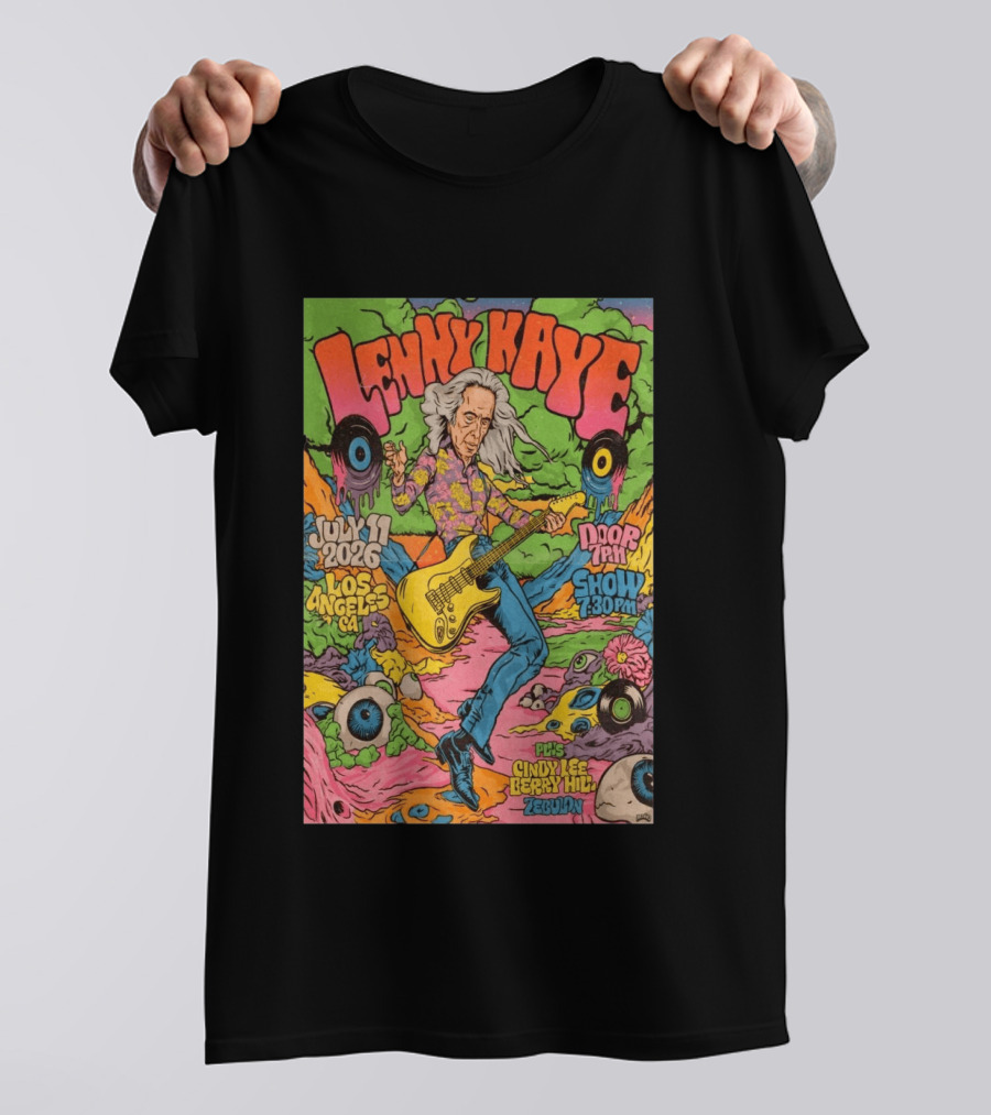 Lenny Kaye July 11 2026 Los Angeles Show Zebulon Plus Cindy Lee Berry Hill T-Shirt