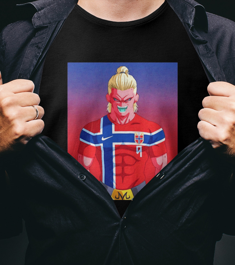 Erling Haaland As Dragon Ball Z Majin Buu With Norway Jersey 9 T-Shirt