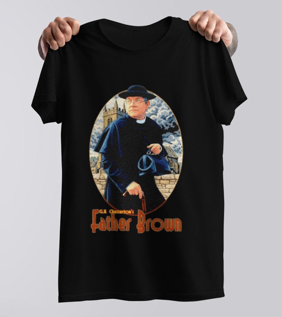 G.K. Chesterton's Father Brown Detective Church Mystery Scene T-Shirt