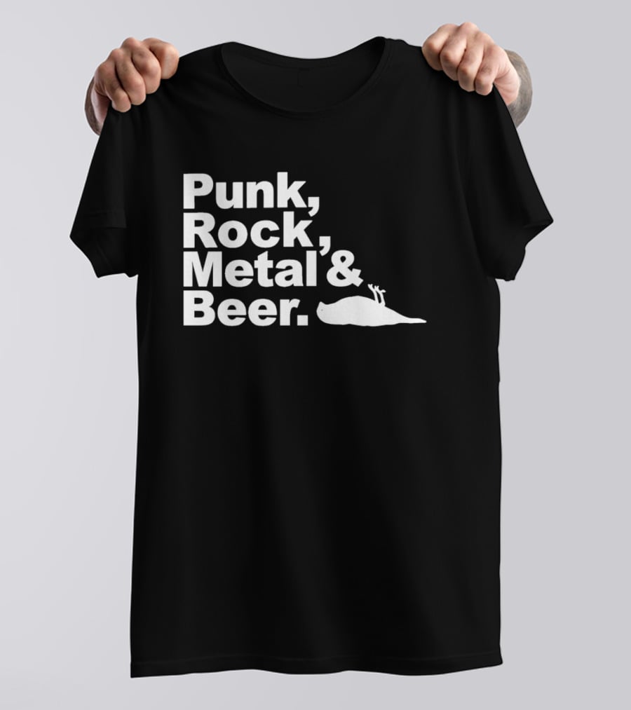 Punk Rock Metal Beer Bird Gesture T-Shirt