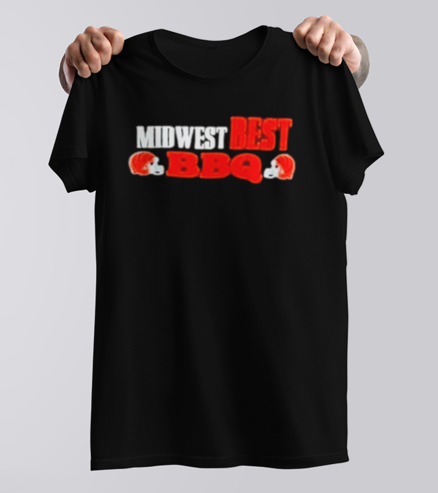 Midwest Best BBQ Cincinnati Bengals Football Helmets T-Shirt