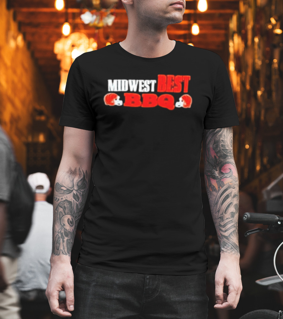 Midwest Best BBQ Cincinnati Bengals Football Helmets T-Shirt