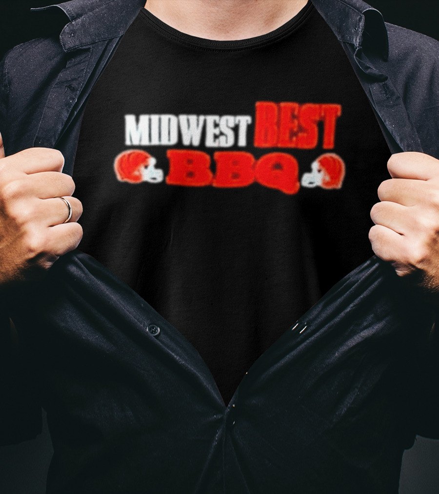 Midwest Best BBQ Cincinnati Bengals Football Helmets T-Shirt