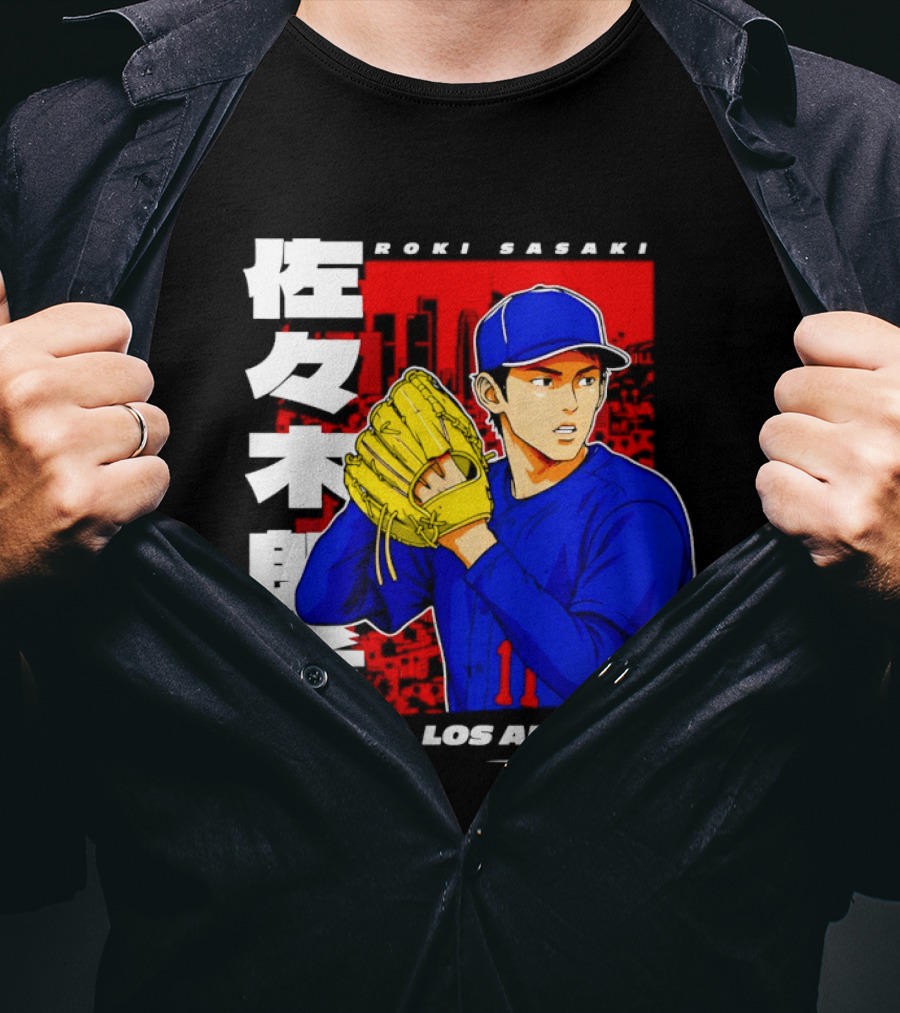 Roki Sasaki Los Angeles Baseball Japanese T-Shirt