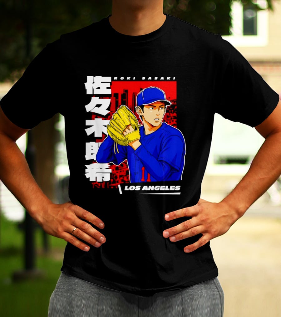 Roki Sasaki Los Angeles Baseball Japanese T-Shirt