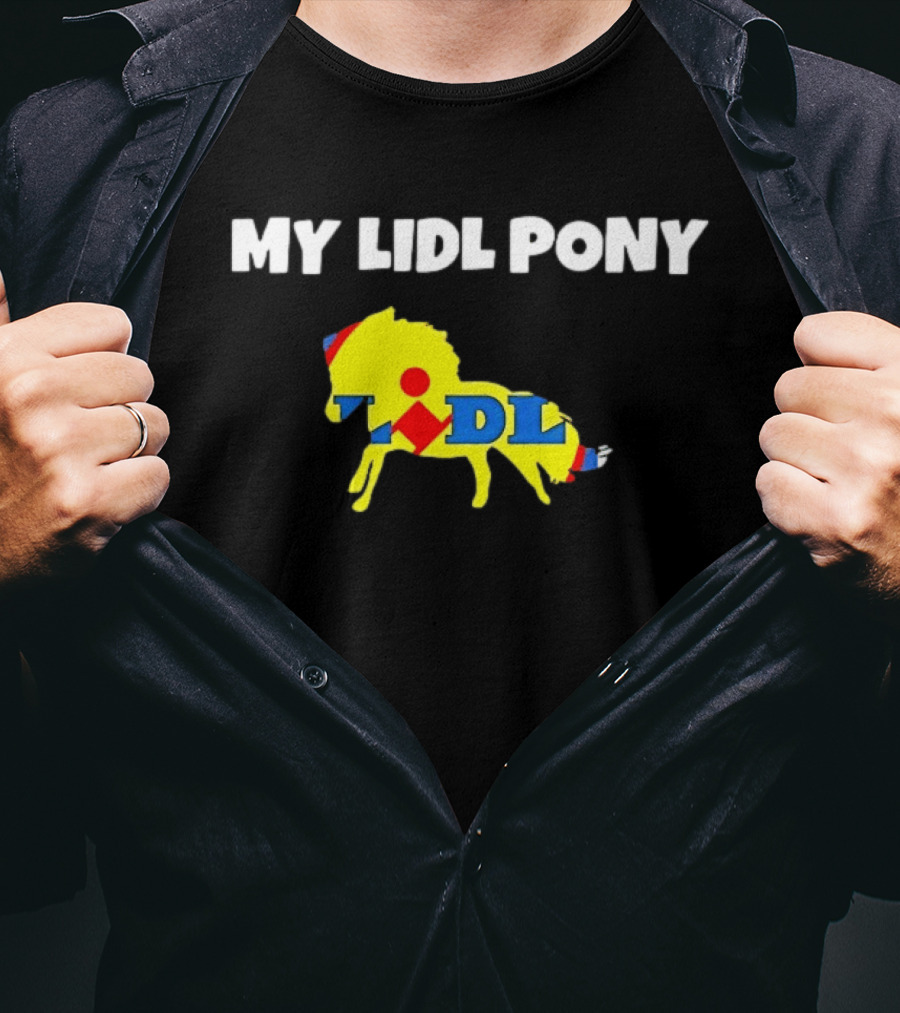 My Lidl Pony Horse Parody Yellow Red Blue T-Shirt