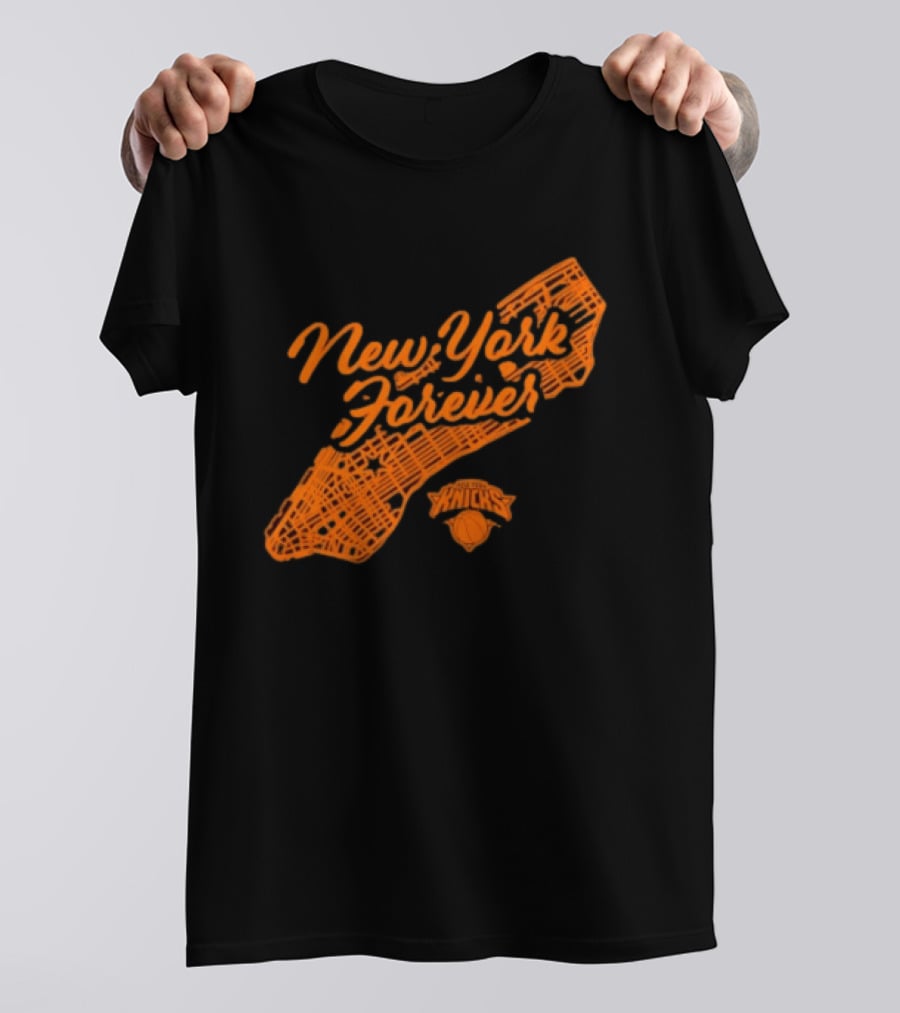 New York Forever Knicks NBA Basketball Map T-Shirt