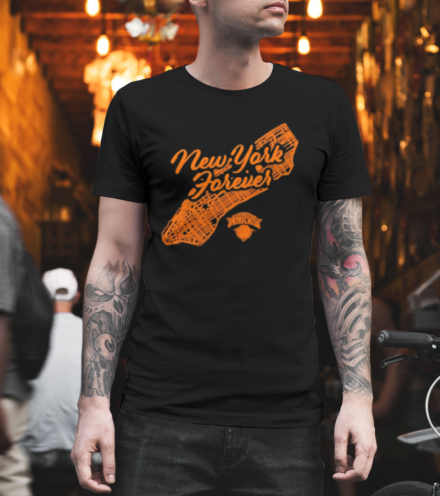 New York Forever Knicks NBA Basketball Map T-Shirt