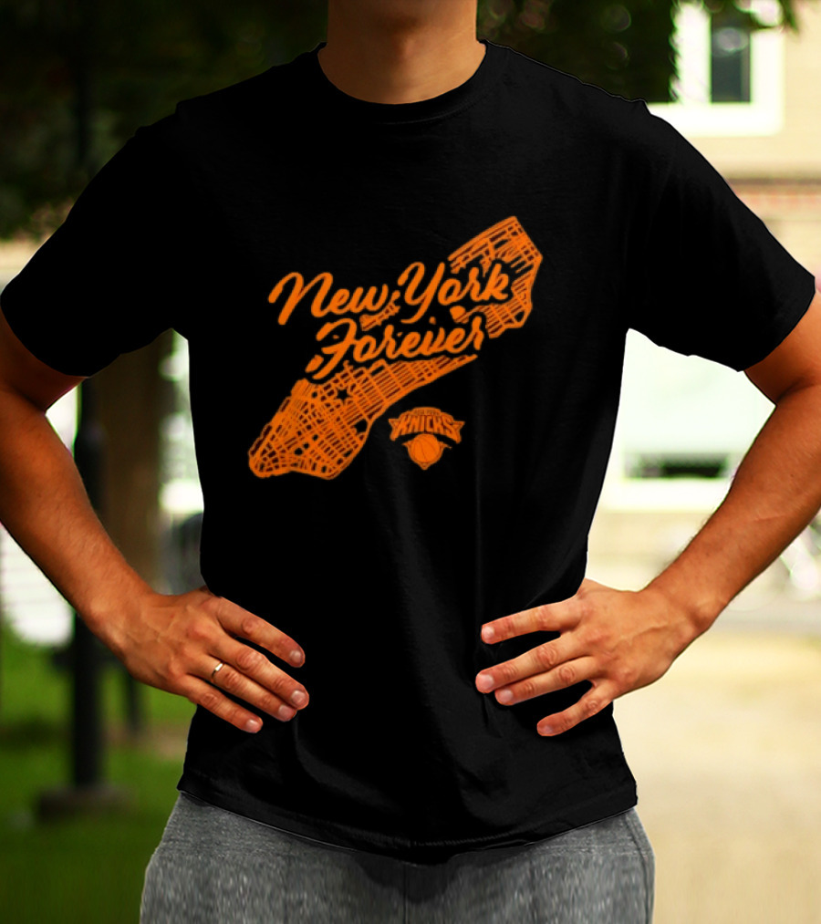 New York Forever Knicks NBA Basketball Map T-Shirt