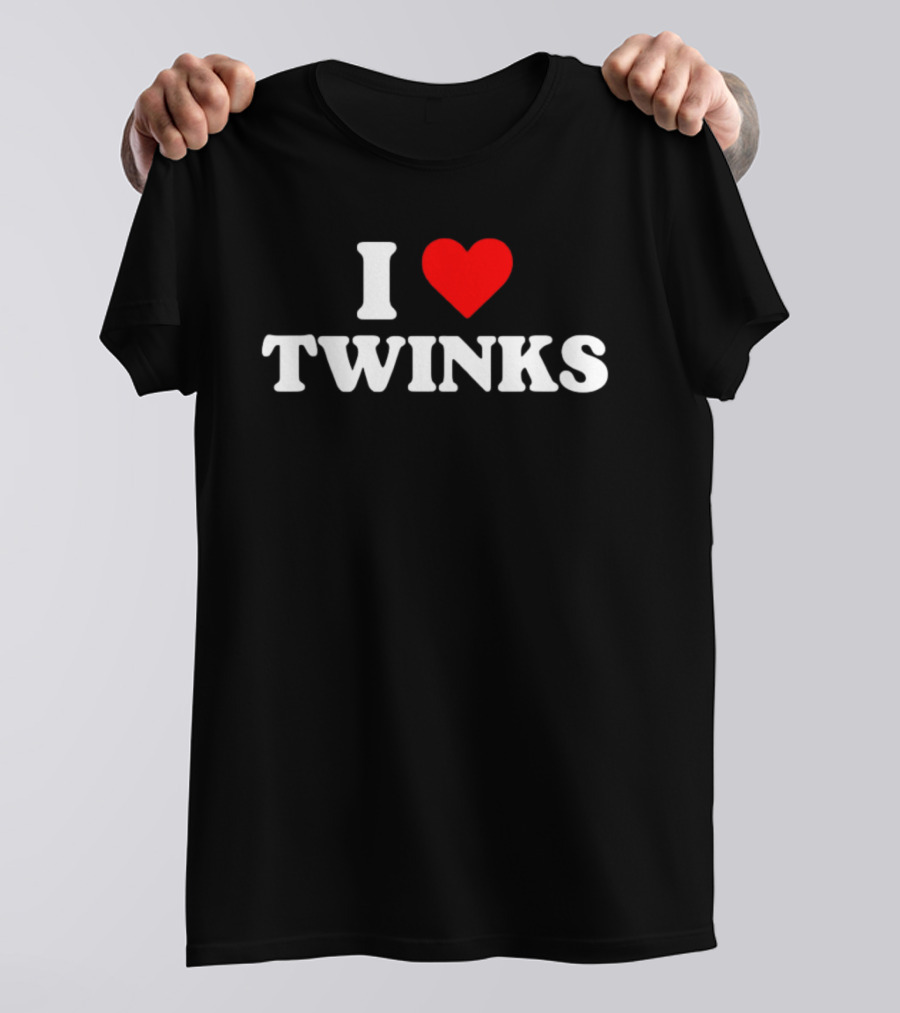 I Love Twinks Heart Symbol LGBTQ Pride Gay Interest T-Shirt