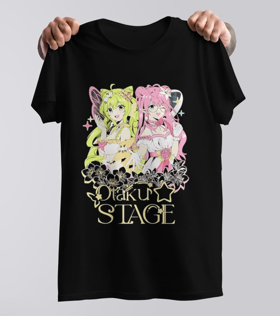 Otaku Stage Manga Kawaii Anime Girls Floral T-Shirt