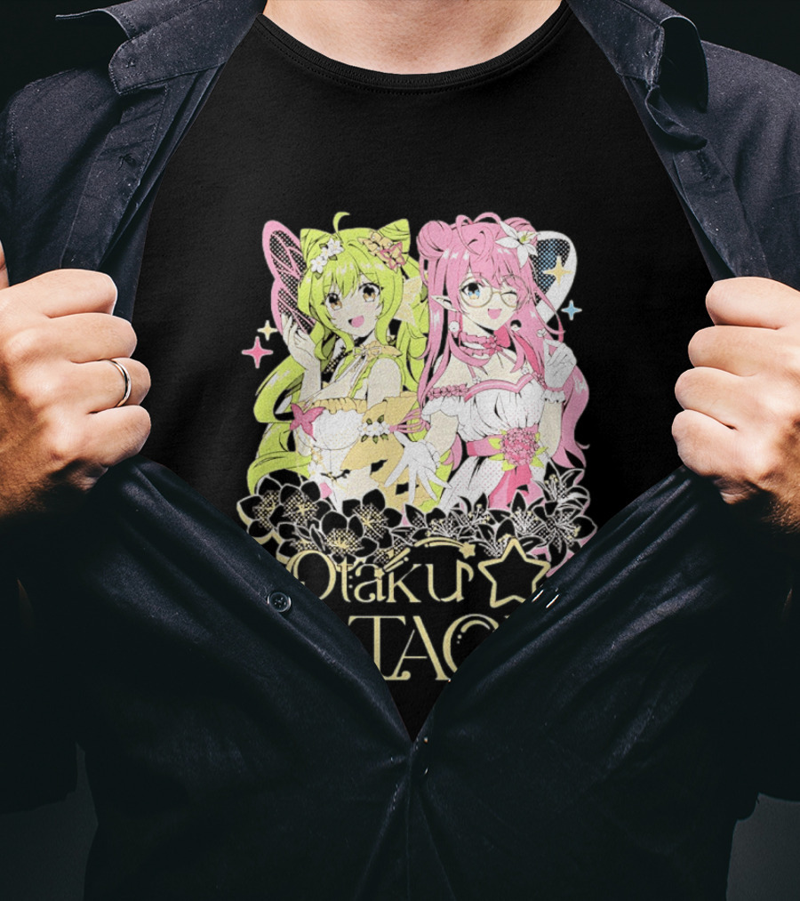 Otaku Stage Manga Kawaii Anime Girls Floral T-Shirt