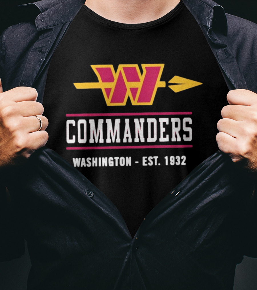 Washington Commanders W Arrow Est 1932 T-Shirt