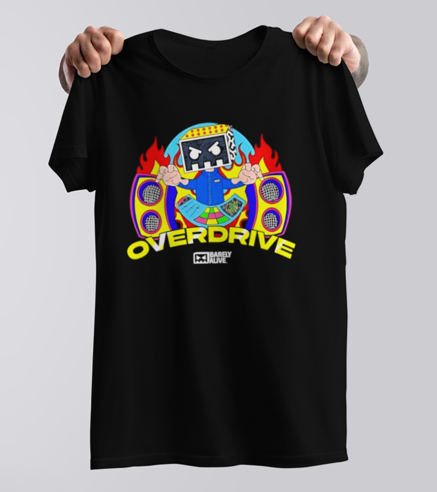 Barely Alive Overdrive EDM Dubstep DJ Skully Speaker Flames T-Shirt