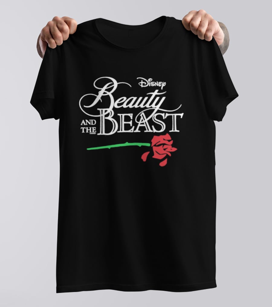 Disney Beauty And The Beast With Red Rose T-Shirt