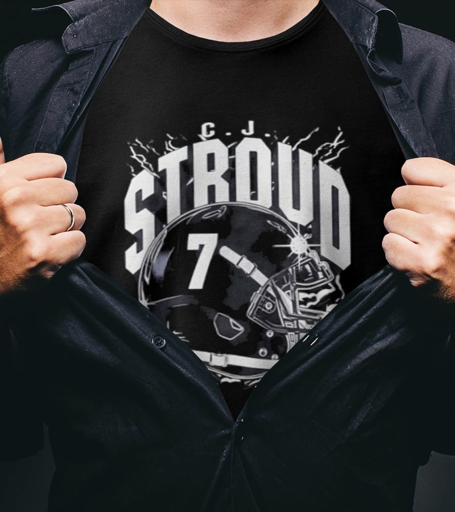 Stroud 7 Helmet Houston Texans T-Shirt