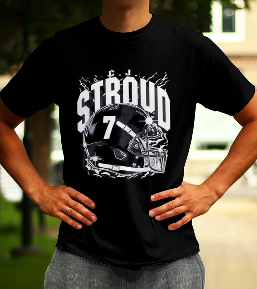 Stroud 7 Helmet Houston Texans T-Shirt