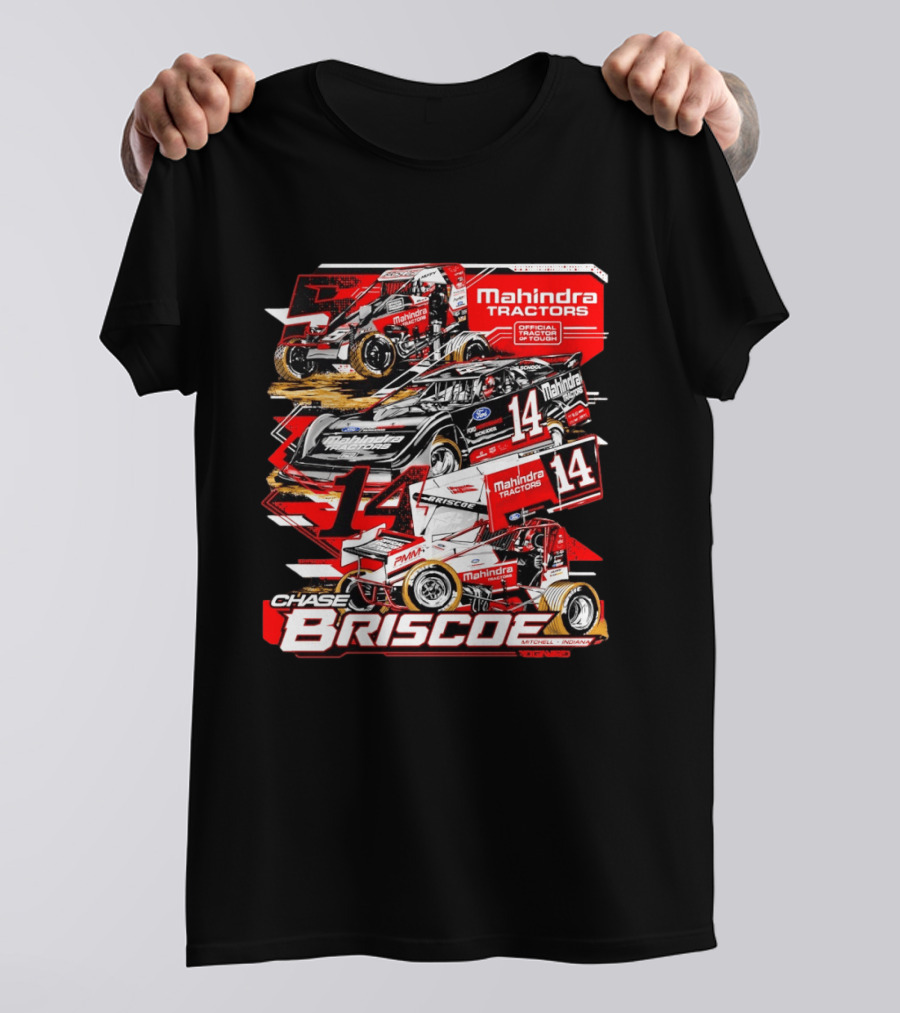Chase Briscoe Mahindra Tractors Official Tractor Of Tough 14 Racing Collage T-Shirt