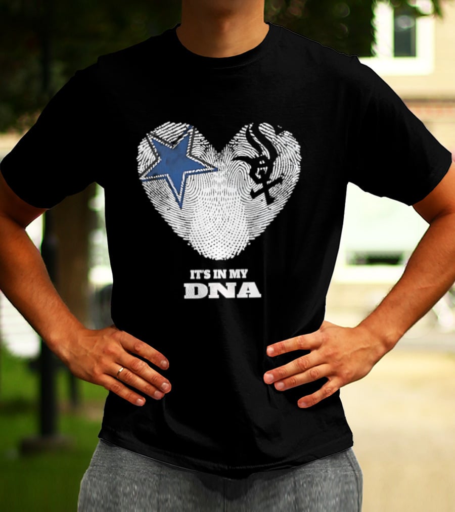 Dallas Cowboys Chicago White Sox It's In My DNA Heart Fingerprint T-Shirt