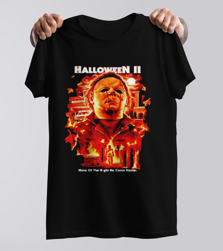 Halloween II Michael Myers Fire Scene More Of The Night He Came Home EMS Car T-Shirt