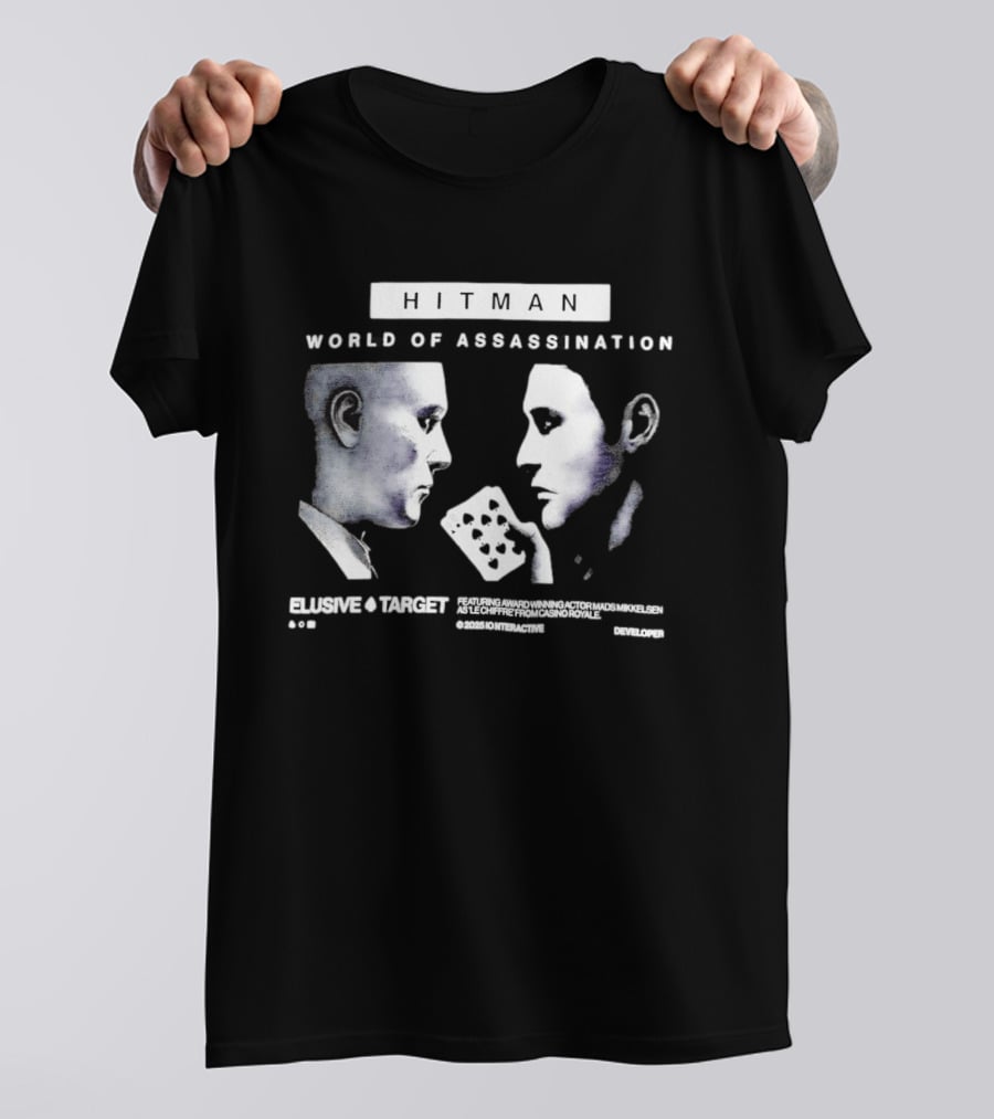 HITMAN World Of Assassination Elusive Target Featuring Mads Mikkelsen As Le Chiffre From Casino Royale © 2023 IO Interactive T-Shirt