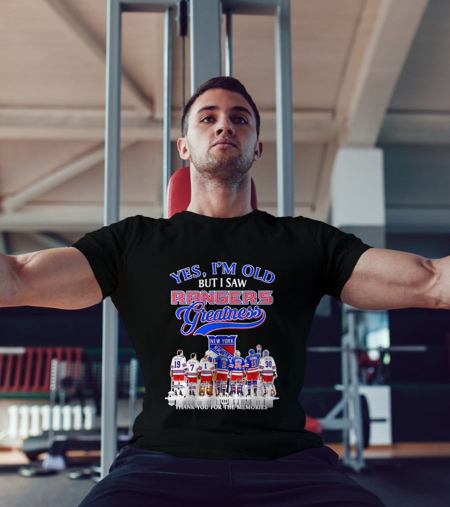 Rangers Greatness Yes I'm Old But I Saw New York Ratelle Gilbert Giacomin Leetch Richter Messier Lundqvist Thank You For The Memories T-Shirt