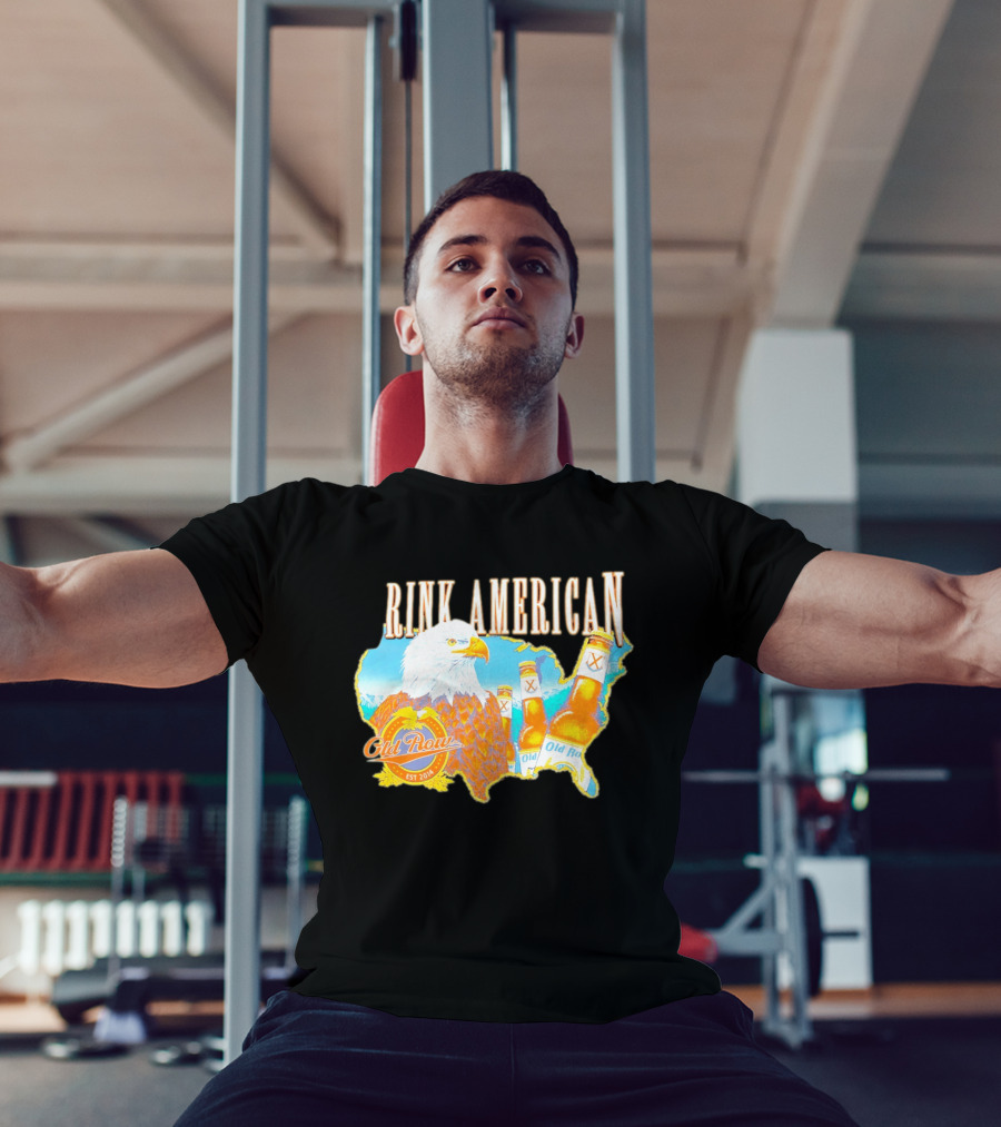 Old Row Drink American Bald Eagle Beer USA Map Rink American T-Shirt