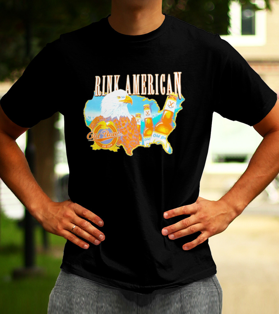 Old Row Drink American Bald Eagle Beer USA Map Rink American T-Shirt