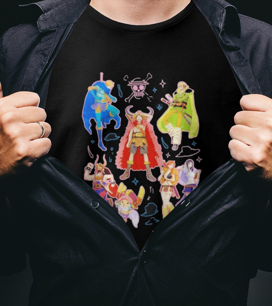 One Piece Straw Hat Pirates Collage Luffy T-Shirt