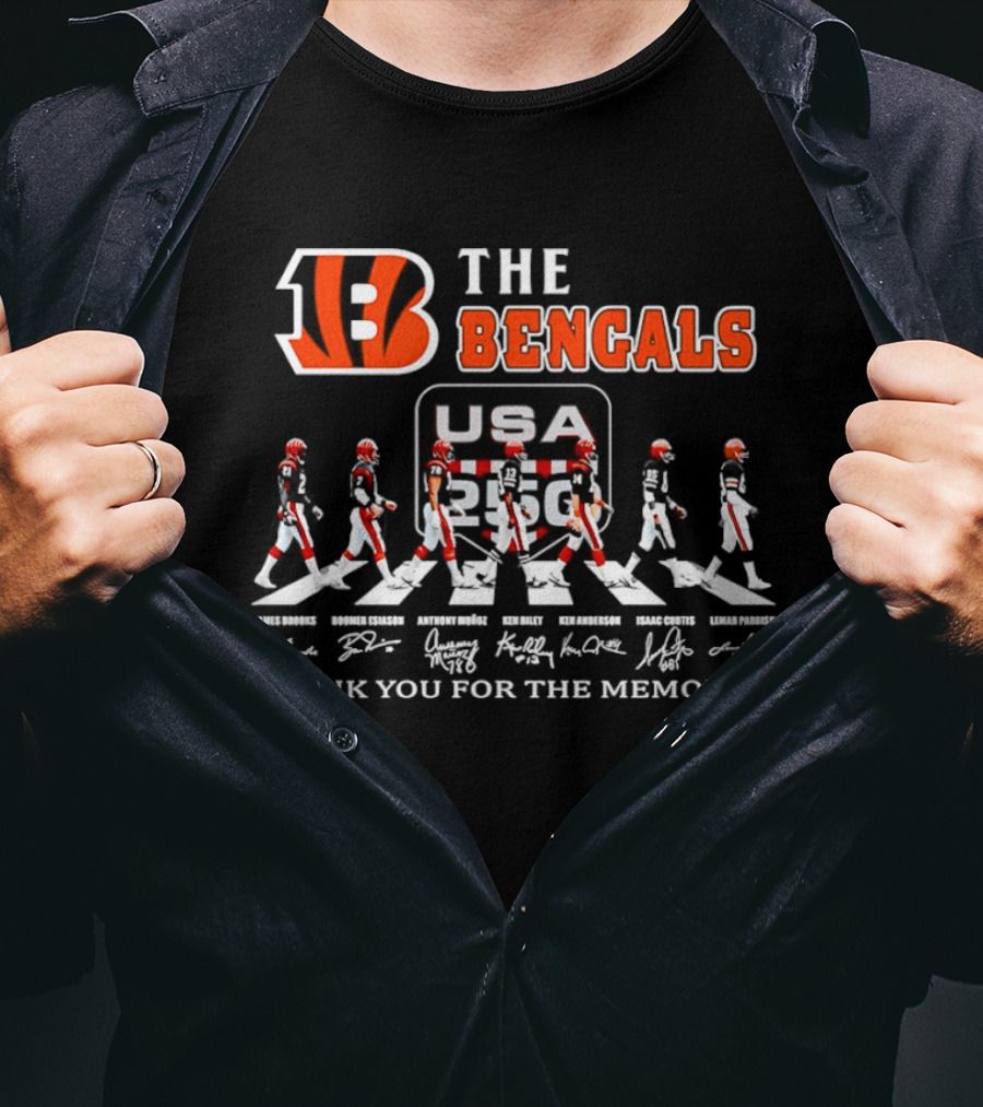Cincinnati Bengals Legends Abbey Road Thank You For The Memories USA 1986 2005 T-Shirt