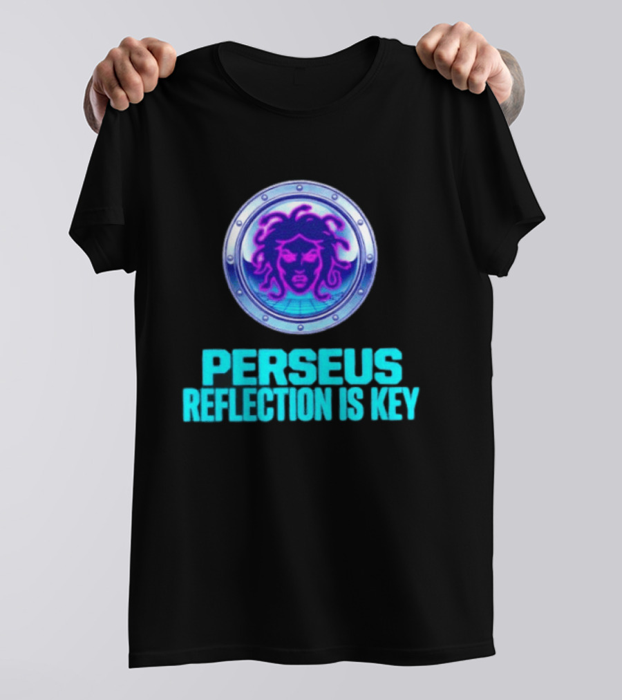 Perseus Reflection Is Key Medusa Mythology Greek Shield T-Shirt