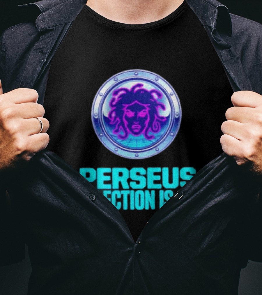 Perseus Reflection Is Key Medusa Mythology Greek Shield T-Shirt