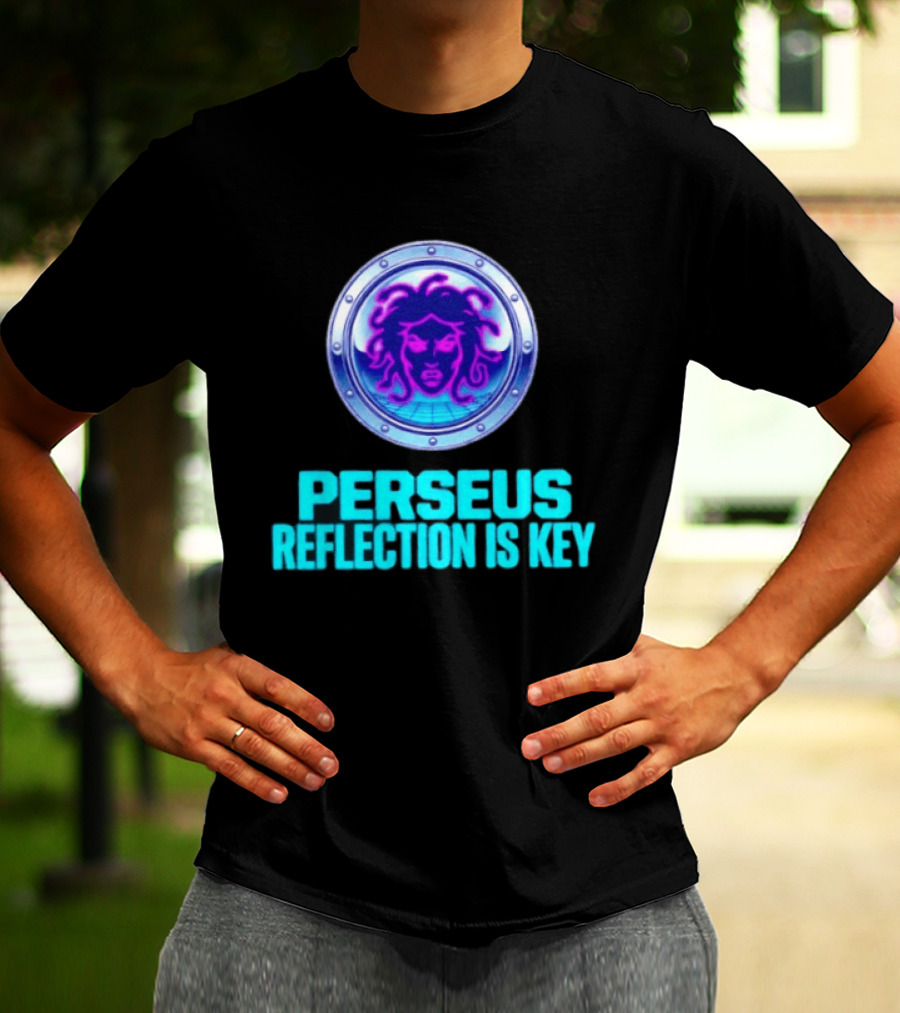 Perseus Reflection Is Key Medusa Mythology Greek Shield T-Shirt
