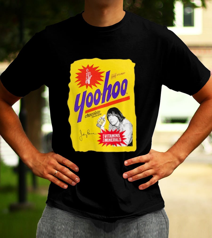 Johnny Ramone Yoo Hoo Chocolate Drink 5 Vitamins 3 Minerals T-Shirt