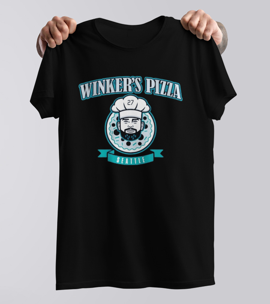 Winker's Pizza Seattle Mariners Jesse Winker 27 Chef T-Shirt