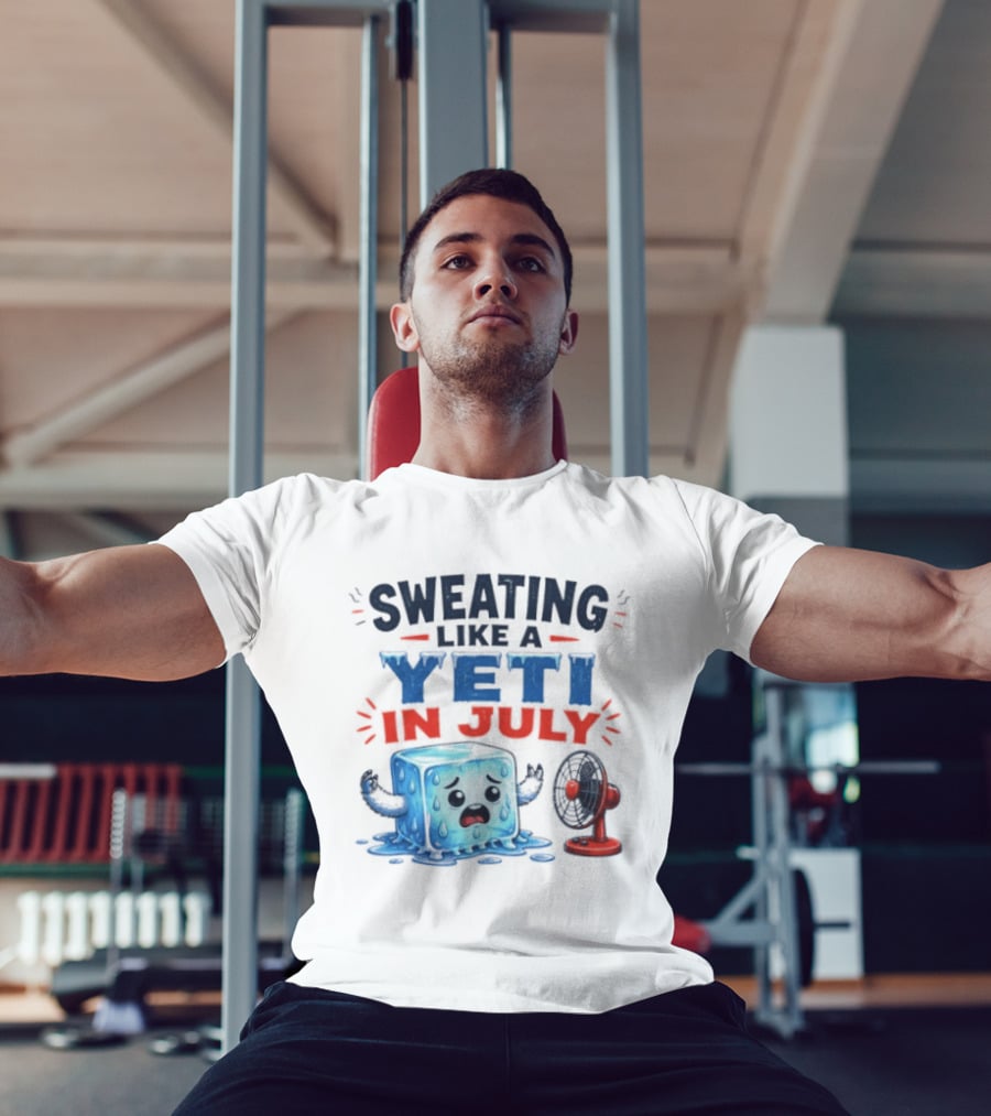 Sweating Like A Yeti In July Ice Cube And Fan Humor T-Shirt