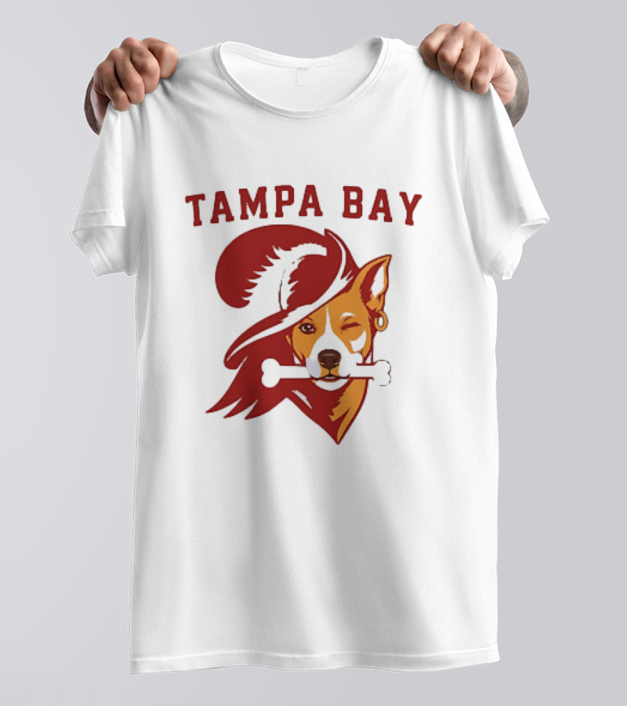 Tampa Bay Dog Pirate With Bone And Hat T-Shirt