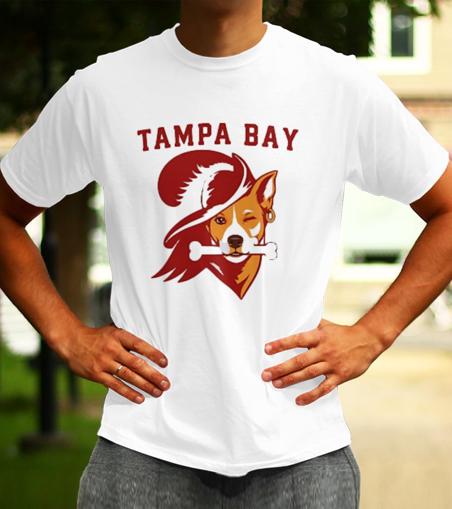 Tampa Bay Dog Pirate With Bone And Hat T-Shirt