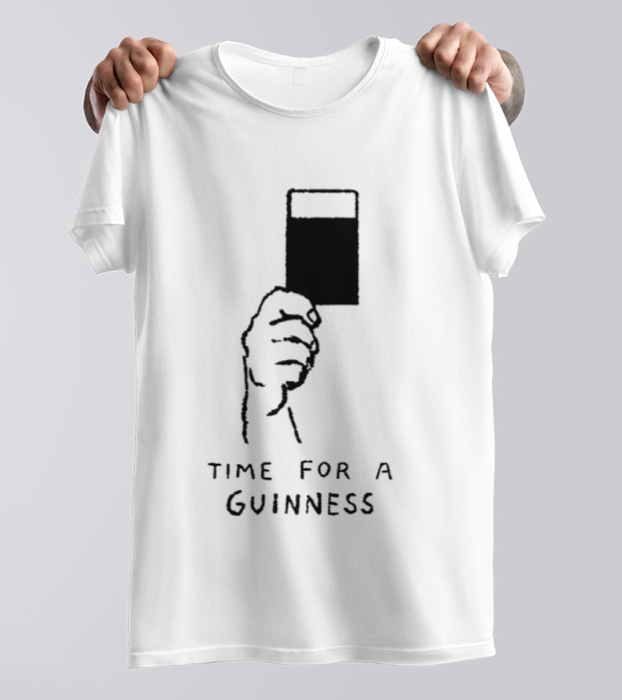 Time For A Guinness Beer Stout Irish Pub Cheers Hand Holding Pint T-Shirt