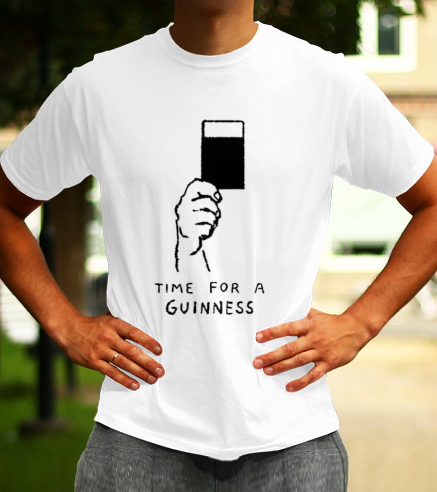 Time For A Guinness Beer Stout Irish Pub Cheers Hand Holding Pint T-Shirt