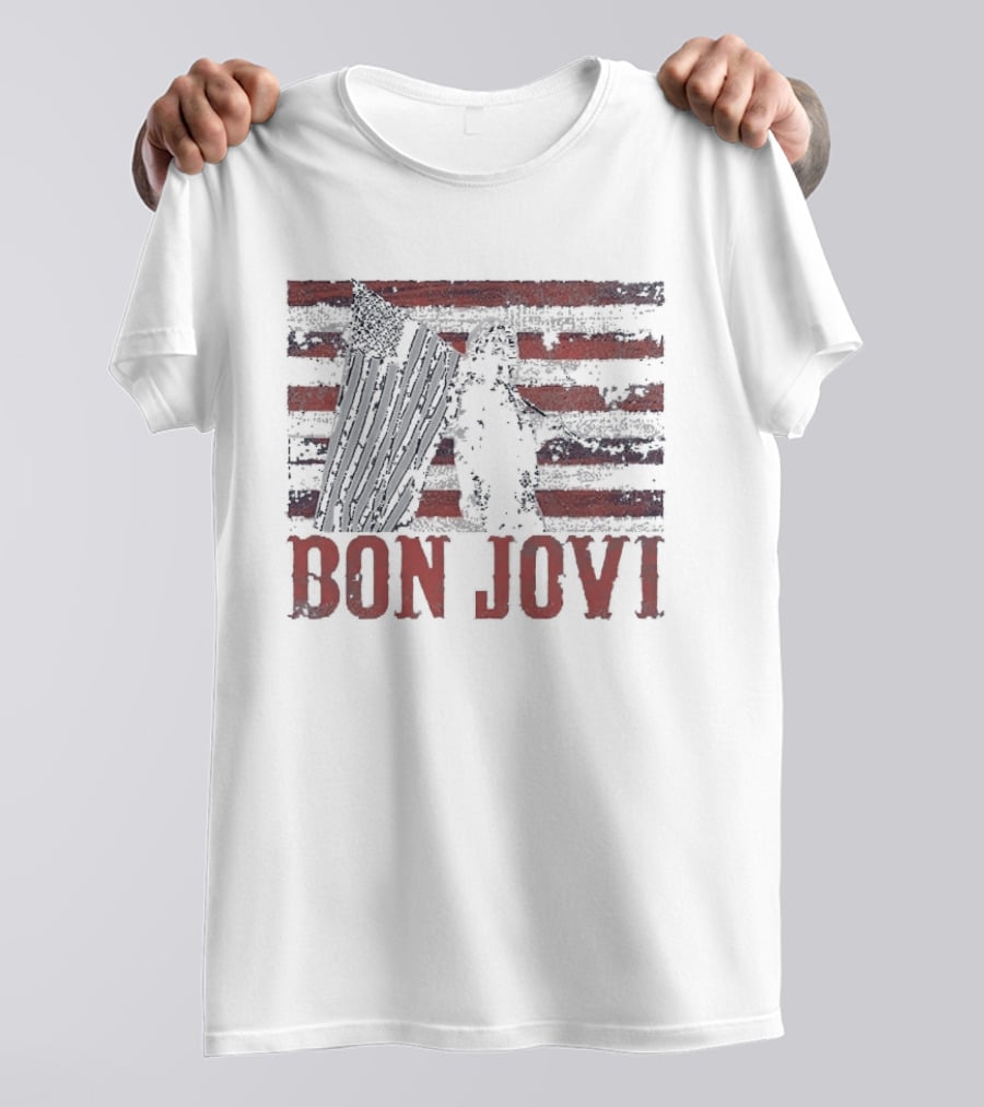 Bon Jovi Stars And Stripes American Flag T-Shirt