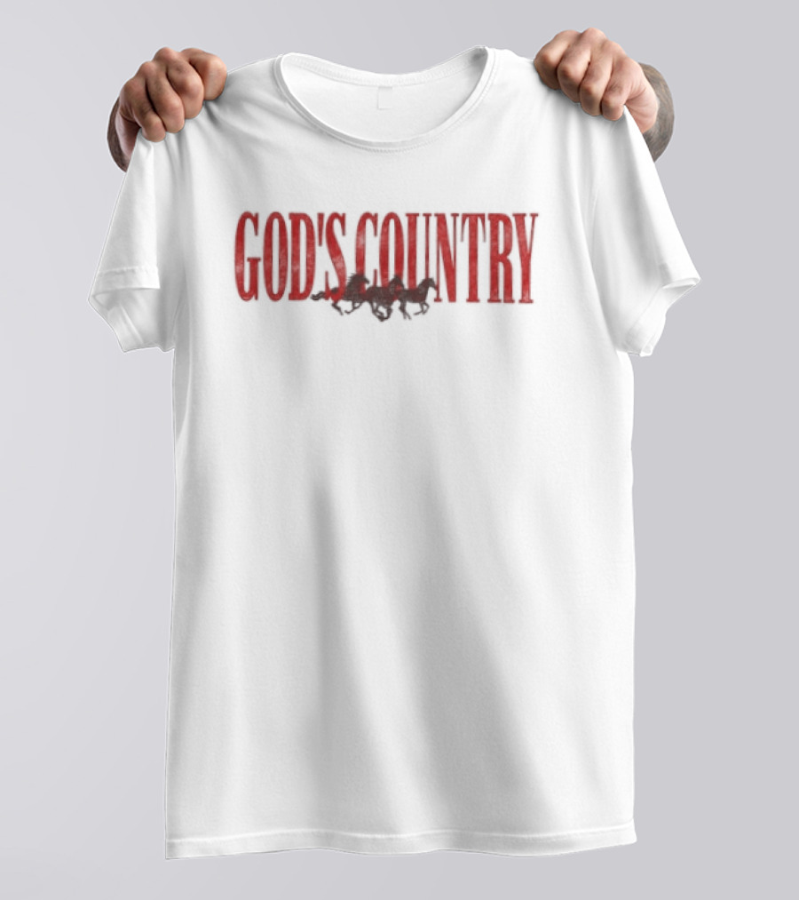 God's Country Running Horses Western T-Shirt
