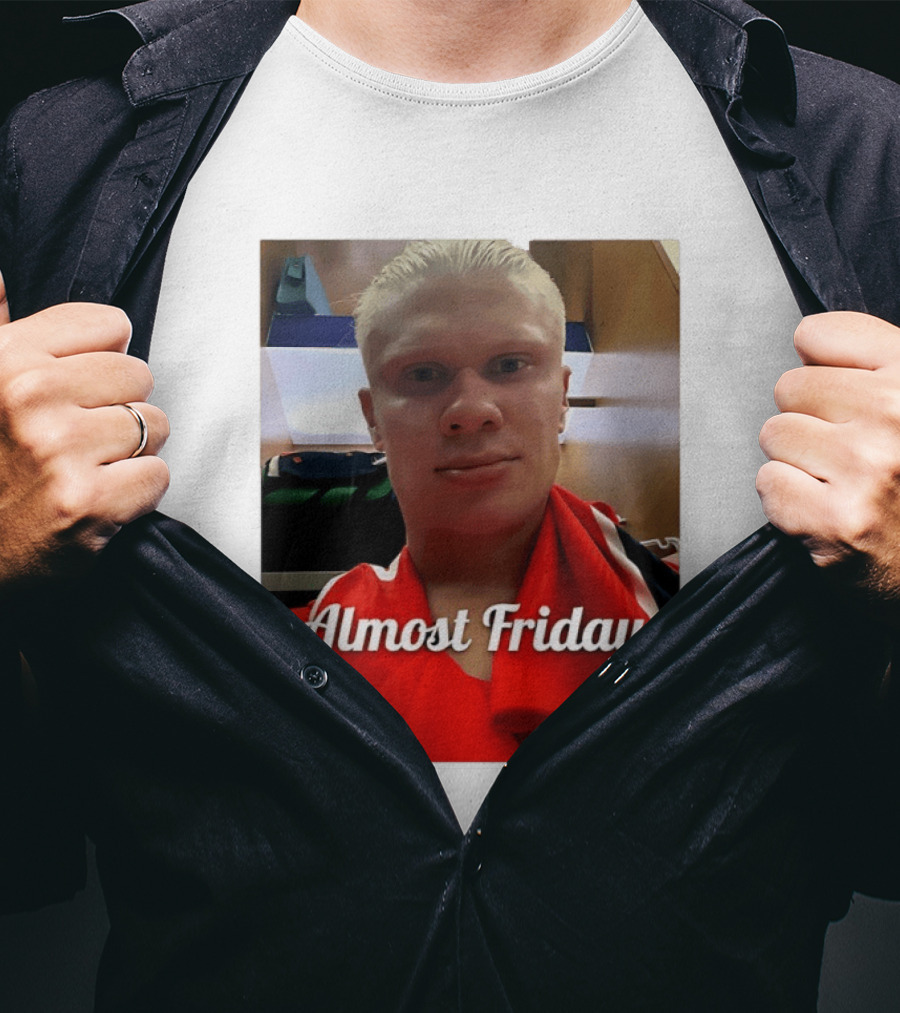 Haaland Selfie Almost Friday Locker Room Photo T-Shirt