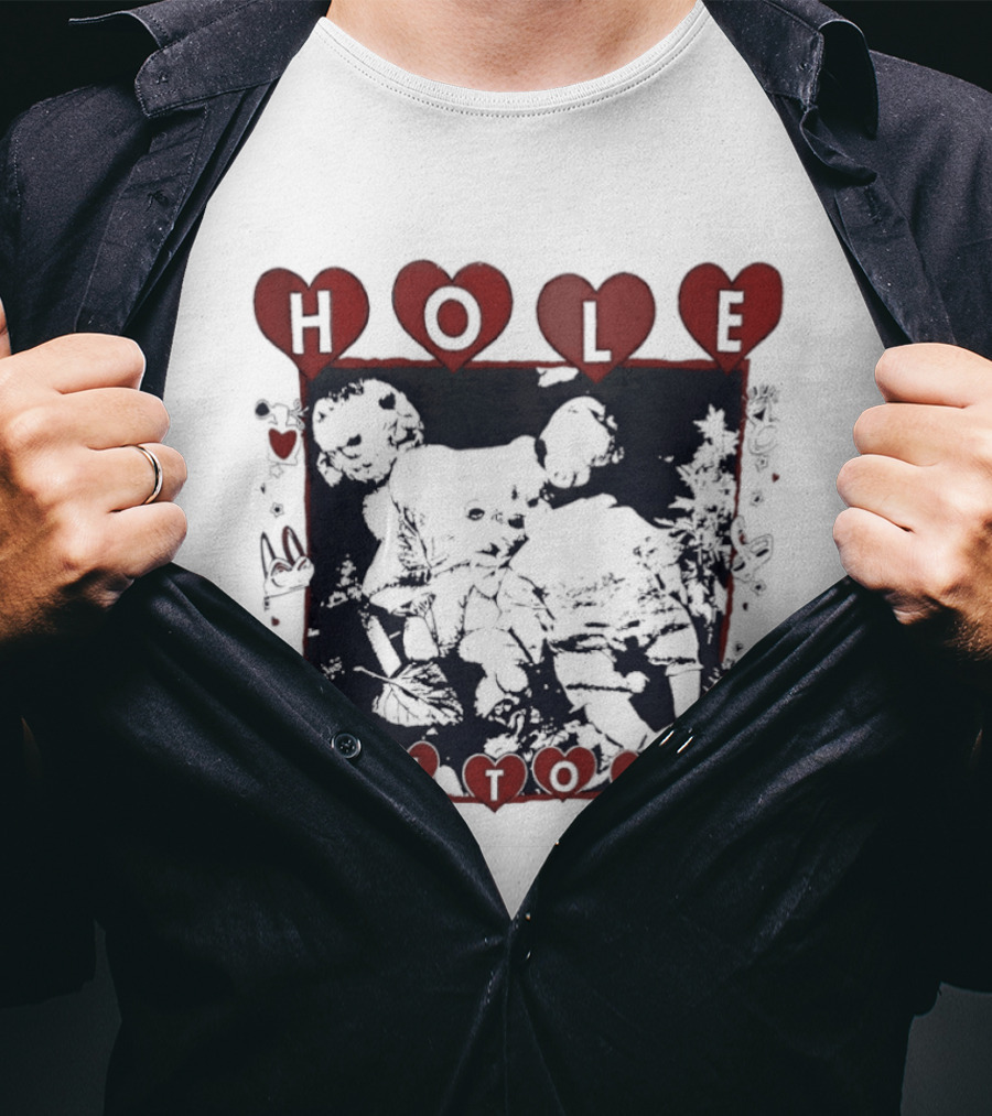 Hole Band Courtney Love On Tour Hearts T-Shirt