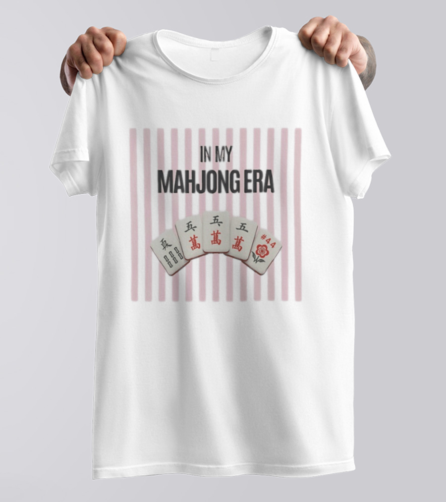 In My Mahjong Era Number 44 Mahjong Tiles Pink T-Shirt