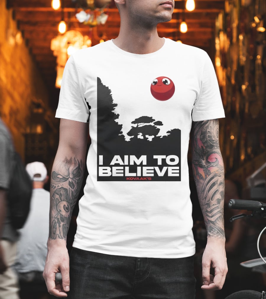Kovaak's I Aim To Believe Red Ball T-Shirt